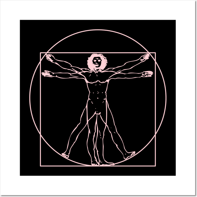 Vitruvian man in Pink Wall Art by Juliet & Gin